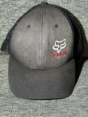 Fox Snapback Mesh Back Trucker Hat Black